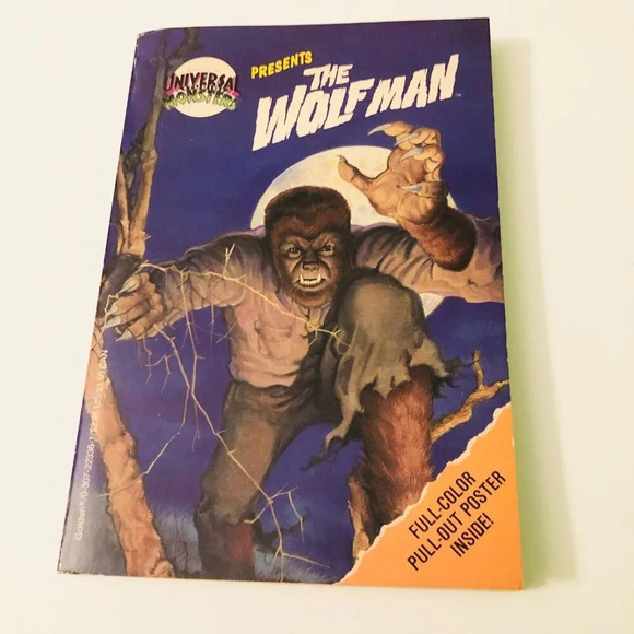 Vintage 1992 Universal Studios Monsters Presents The Wolf Man Book with Poster - Picture 14 of 14